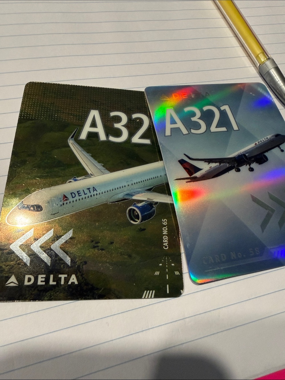 Delta trading cards A321